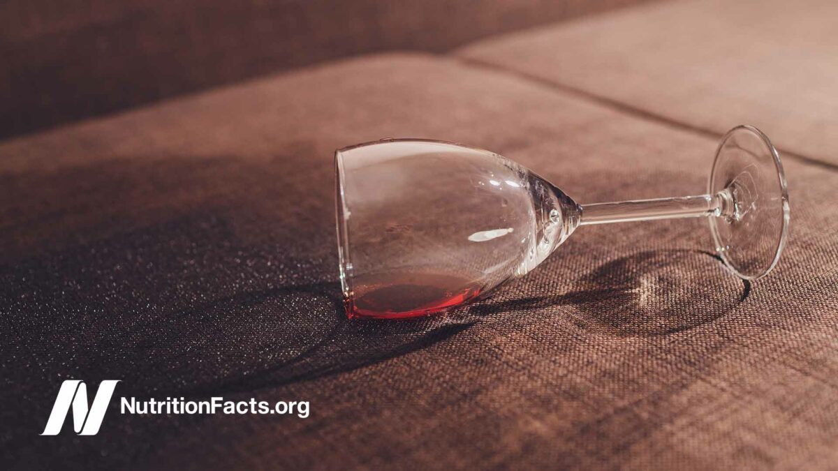 spilled glass of red wine