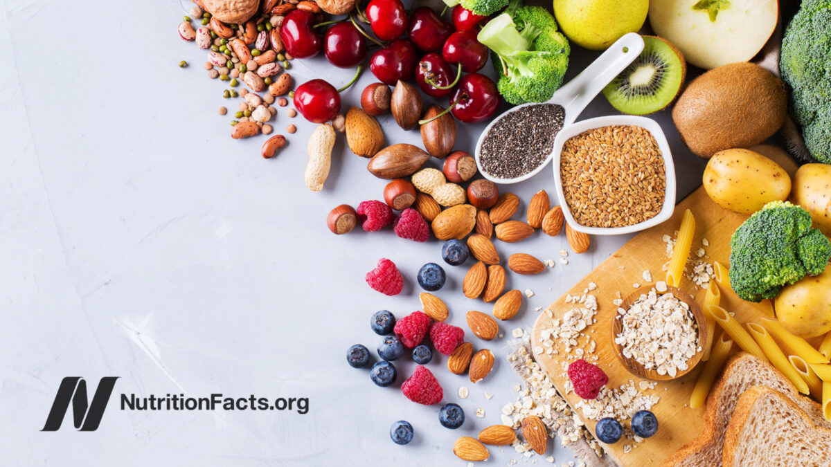 Assorted fiber-rich foods