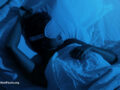 Person with a sleeping mask on