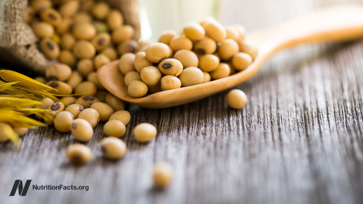 soy beans on a wooden spoon